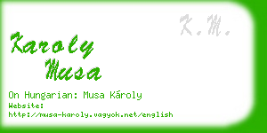 karoly musa business card